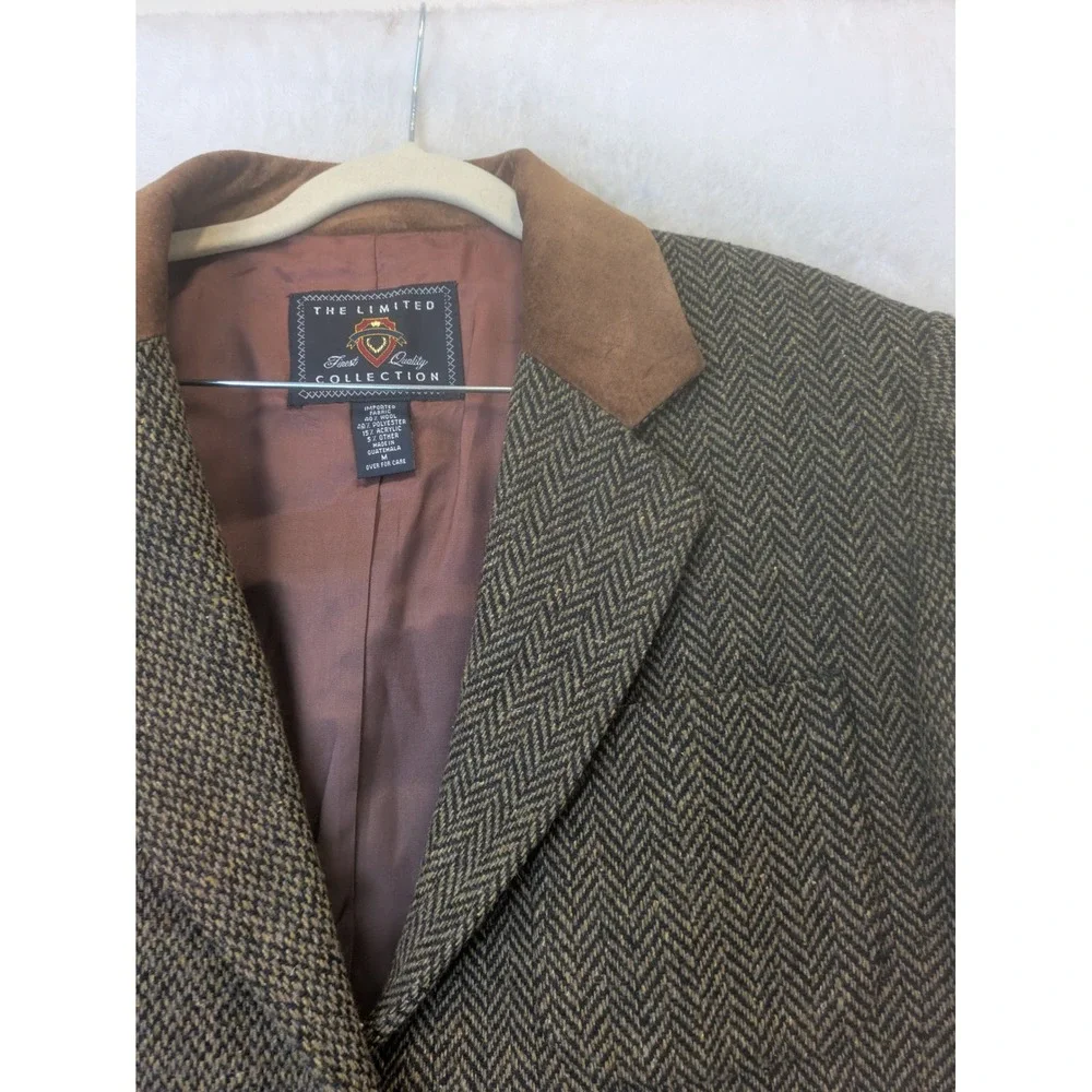 The Limited Blazer Men's M Brown Herringbone Wool Blend Faux
